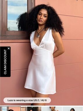 Princess Polly Nellie Mini Dress White Satin